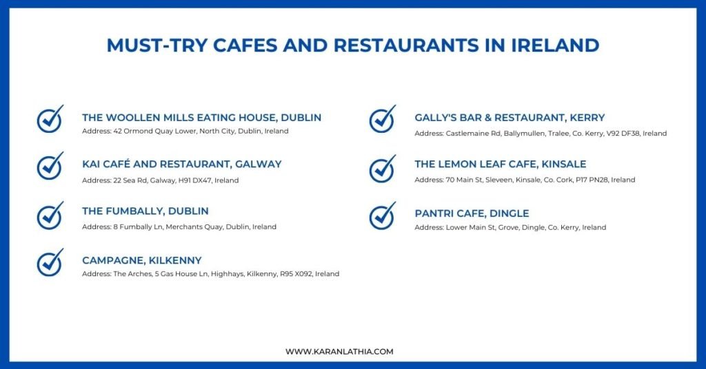 Must try cafes and restaurants in Ireland