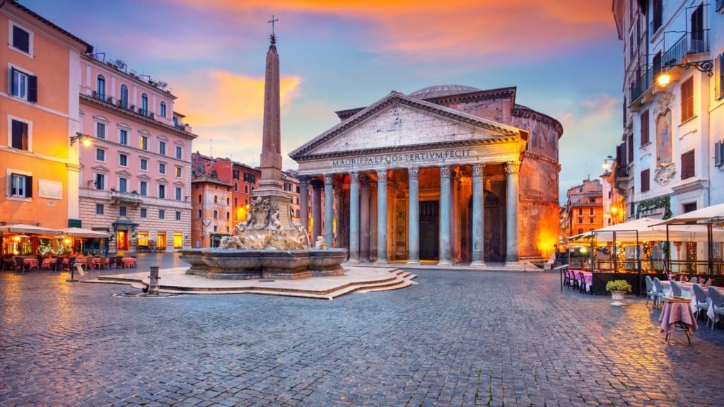 Great pantheon in Rome Italy